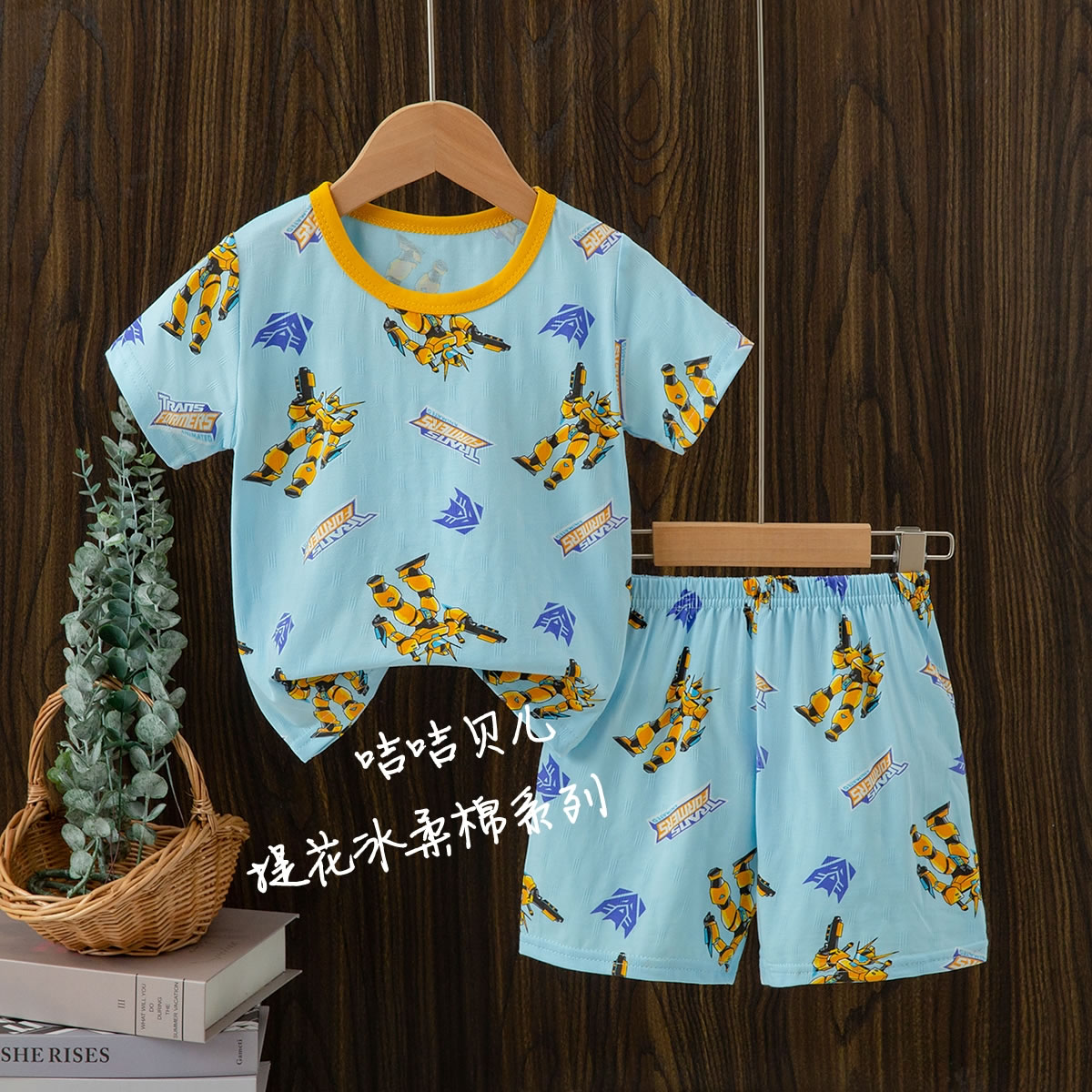 Round neck sets  Short Sleeves &Shorts PJs Full flower